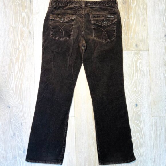 Calvin Klein - Corduroy Jeans Womens Size 12 Brown 5-Pocket Bootcut - Picture 3 of 10